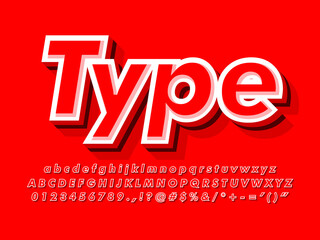 Modern Sharp Red and White Text Effect