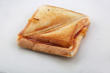hot bread toast sandwich with  cheese and ham or sobrasada