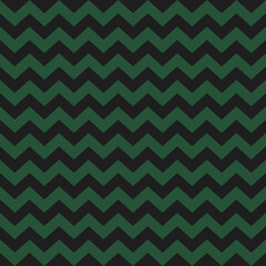 Zig zag Christmas and new year pattern. Regular chevron stripes of black and green color. Classic zigzag lines abstract geometry background. Seamless texture print. Vector illustration
