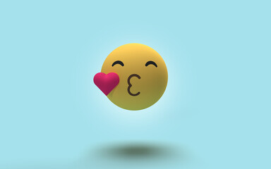 émoji avec des sentiments humain sur fond isolé. illustration 3D