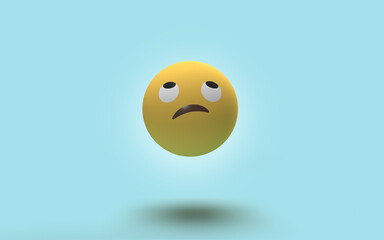émoji avec des sentiments humain sur fond isolé. illustration 3D