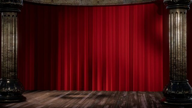 stage curtain with light and shadow