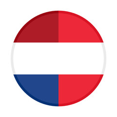 Obraz premium round icon with netherlands and austria flags, isolated on white background 