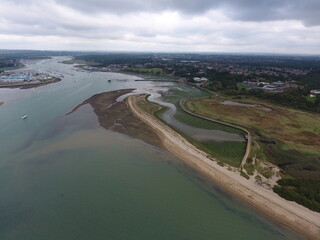Coastline Drone shot of The Hamble River, UK