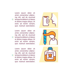 Reporting unsafe conditions concept icon with text. Using defective equipment. Property damage, injury. PPT page vector template. Brochure, magazine, booklet design element with linear illustrations