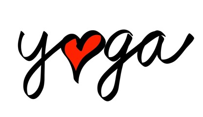 Love Yoga handwritten text for lovers of this physical exercise