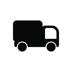 Black-white truck icon. Vector