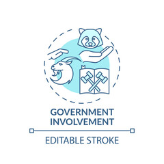Government involvement turquoise concept icon. Animal welfare. Legal act. Animal abuse and wildlife conservation idea thin line illustration. Vector isolated outline RGB color drawing. Editable stroke