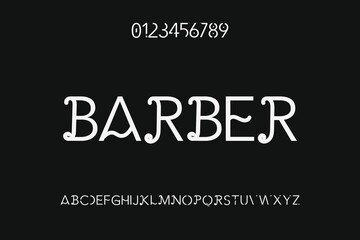 Obraz premium alphabet font, typography vector, letters and numbers white and black style