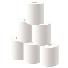 イラスト素材　積まれたトイレットペーパー　アイコン　日用品　まとめ買い　ベクター