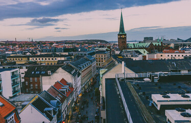 panorama cityscape Arhus Denmark 