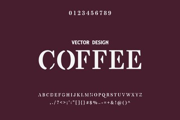 alphabet font, typography vector,  letters and numbers white and black style