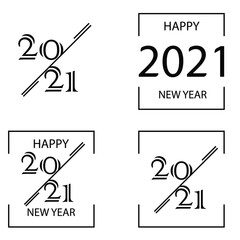 Happy New Year 2021 Text design Vector illustration