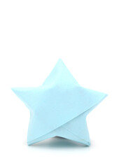 A blue origami star