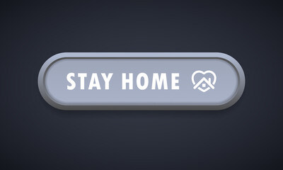 Stay home button icon. Colorful web icon layout button. Blogging. Social media concept. Coronavirus. Pandemic. Vector illustration. EPS 10