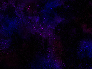 Fototapeta na wymiar Cosmic black, blue and purple background with stars and nebulae