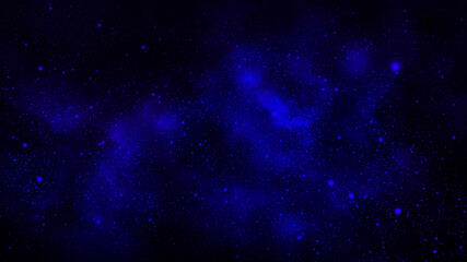 Cosmic black and blue background with stars and nebulae