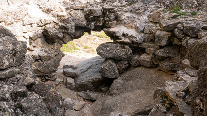 RUINS OF SAN VICENTE CASTLE, IN THE SIERRA DE SAN VICENTE, TOLEDO, SPAIN