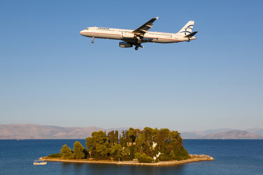 Aegean Airlines Airbus A321 Airplane At Corfu Airport