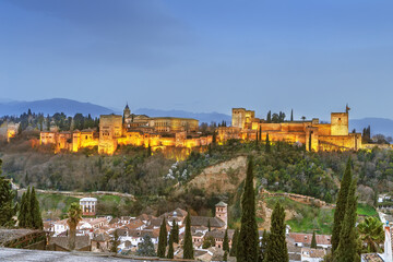 Fototapeta na wymiar View of Alhambra, Granada, Spain