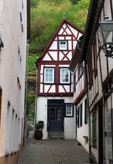 Fototapeta na wymiar Timbered house in Bacharach, Germany. Traditional german architecture.