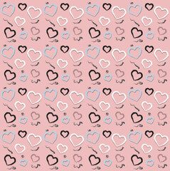 Lovely seamless pattern with hearts