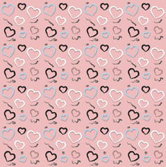 Lovely seamless pattern with hearts