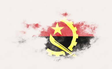 Painted national flag of Angola.