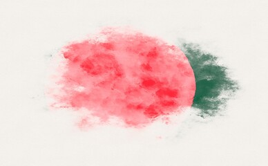Painted national flag of Bangladesh.