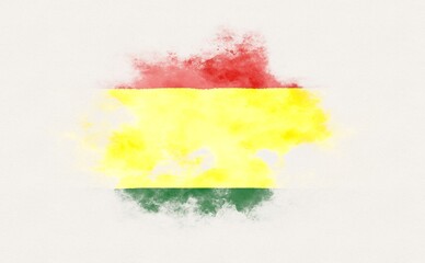 Painted national flag of Bolivia.