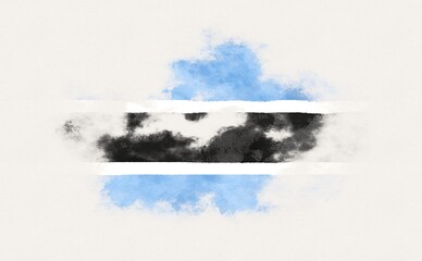 Painted national flag of Botswana.
