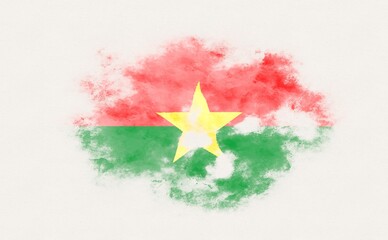 Painted national flag of Burkina Faso.