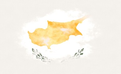 Painted national flag of Cyprus.