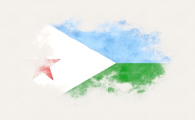 Painted national flag of Djibouti.