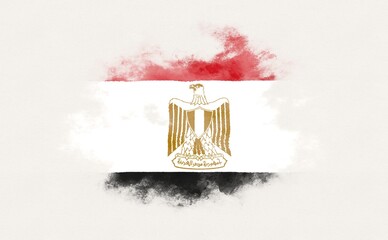 Painted national flag of Egypt.