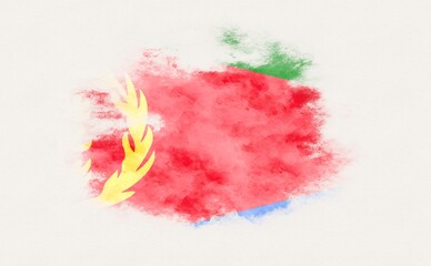 Painted national flag of Eritrea.