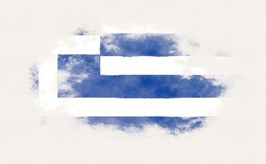 Painted national flag of Greece.