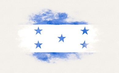 Painted national flag of Honduras.