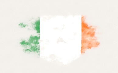 Painted national flag of Ireland.