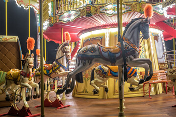 Old French carousel in a holiday park
