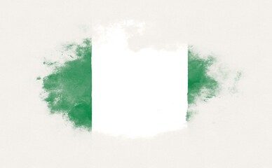 Painted national flag of Nigeria.