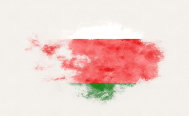 Painted national flag of Oman.