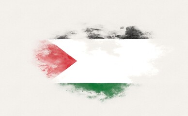 Painted flag of Palestine.