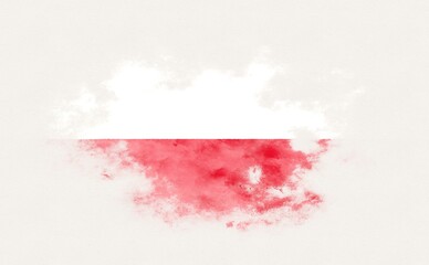 Painted national flag of Poland.