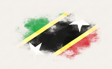 Painted national flag of Saint Kitts and Nevis.