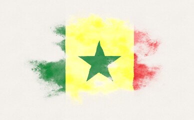 Painted national flag of Senegal.