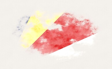 Painted national flag of Seychelles.