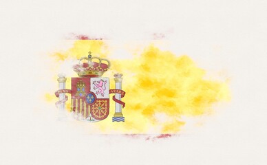Painted national flag of Spain.