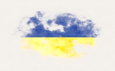 Painted national flag of Ukraine.