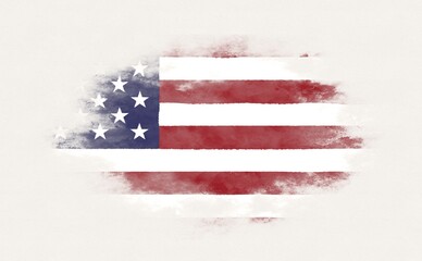 Painted national flag of the United States of America.